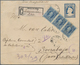 Chile: 1902. Registered Chile Postal Stationery Envelope 5c Blue Upgraded With Yvert 44, 5c Blue (st - Chili