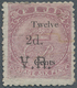 Fiji-Inseln: 1875, 2d. On 12d. On 6d. Rose, Apparently Unused Copy With Gum, Faint Traces Of Penstro - Fiji (...-1970)