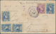 Guatemala: 1895, Cover Franked With 1 C (4) And 6 C. Coat Of Arms Form MAZATENO 31.8.95 Via Guatemal - Guatemala