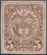 Kolumbien: 1883, 5 C. Arms Inscript "ESTADOS UNIDOS", Proof On Carton Paper. - Colombie