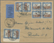 Südwestafrika: 1921, Airmail 3d. Brown/blue, Eight Copies (=four Name Pairs) On Airmail Cover "AIR M - South West Africa (1923-1990)