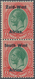 Südwestafrika: 1923, £1 Green/red, Vertical Name Pair, Setting I, Fresh Colours And Normally Perfora - Zuidwest-Afrika (1923-1990)