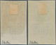 Tschad: 1924/1928, AEF Overprints, Design "Coconut Palms", Two Imperforate Proofs In Colours "bistre - Chad (1960-...)