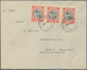 Iran: 1932, Definitives Reza Shah Pahlavi, Three Covers Foreign Mail With Stripes Of Three: 9, 10 An - Iran