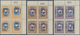 Jemen: 1948, Handstamps, Mainly Mint Collection Of 23 Marginal Blocks Of Four, Mainly From The Corne - Jemen