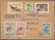 Korea-Nord: 1952/60, Covers (4), Ppc (1) All Commercially Used To Hungary, Inc. 1952 Peace Propagand - Korea (Nord-)