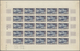 Marokko: 1951, 50fr. Sanatorium Of Ben Smine, Imperforate Colour Proof Sheet Of 25 Stamps "blue And - Ongebruikt