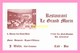 CARTE DE VISITE Restaurant   Le Grand Morin  LA FERTE GAUCHER - Cartes De Visite