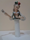 Delcampe - Antigua Figura De Porcelana (licorera, Bote). Mujer Sentada Con Abanico Y Perro. Estilo Viejo París. - Otros & Sin Clasificación