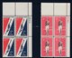 Lot Of 2, Sc#C56 10c Pan American Games 1959 & #C68 8c Earhart 1963 Airmail Issues, Two Plate # Blocks US Postage Stamps - 3b. 1961-... Unused