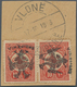 Albanien: 1913, Double Headed Eagle Overprints, 10pi. Vermilion, Horizontal Pair Showing Variety "le - Albanien