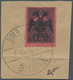 Albanien: 1913, Double Headed Eagle Overprints, 1pi. Black On Rose, Fresh Colour, On Piece Neatly Ca - Albanie