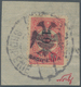 Albanien: 1913, Double Headed Eagle Overprints, 10 On 20pa. Rose, Fresh Colour, On Piece Neatly Canc - Albania