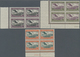 Albanien: 1925, Adria Aero-Lloyd As Mint Blocks Of Four From Bopgenrand, 3 Fr With HAN And 2 Fr With - Albanien