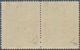 Albanien: 1952, Airmail Stamp 5 Lek In A Vertical Pair With Strongly Shifted Red Imprint, Always Min - Albanië