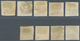 Belgien: 1851/1854, 10c. Brown, Group Of Nine Used Marginal Copies, Mainly Full Margins At Other Sid - Briefe U. Dokumente