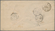 Belgien: 1865. Envelope (toned) Addressed To France Bearing Yvert 15a, 20c Blue Tied By '60' In Dott - Briefe U. Dokumente