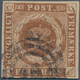 Dänemark: 1854, 4 S (FIRE R.B.S.) Chestnut Brown, With Three-ring Postmark (AFA #1 III F). - Gebraucht