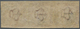 Dänemark: 1854 4s. Redish Brown, 2nd Printing, Plate II, Vertical Strip Of Three (Pos. 5/15/25), Use - Used Stamps