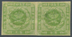 Dänemark: 1857 Square Issue 8s. Green, Horizontal Pair, Mint Never Hinged With Complete Original Gum - Oblitérés