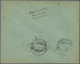 Estland: 1920, Registered Airmail Letter To Finland Franked 10p Green, Imperf (SG 7), 15p Rose-red ( - Estonia