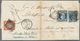 Frankreich: 1851, 1fr. Carmine And Two Singles 25c. Blue, All Fresh Colour, Cut Into To Huge Margins - Lettres & Documents