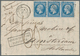 Frankreich: 1860. Envelope Addressed To Holland Bearing Napoleon Yvert 14, 20c Blue (imperf Strip Of - Lettres & Documents