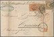 Frankreich: 1872, 2 X 30 C Braun Und 40 C Orange Napoleon, MiF Auf Faltbrief Von Bordeaux 14.VI.72, - Covers & Documents