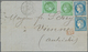 Frankreich: 1871, 5 C Green And 25 C Blue, Each Two Times On Folded Letter From Paris To Vienna (arr - Covers & Documents