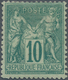 Frankreich: 1876, Allegory 260 C. Green, Type II, Signed Brun (Yv. 76, € 1.400,-). - Covers & Documents