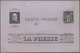 Frankreich: 1883 (ca.), Allegorie 1 C. Schwarz Auf 'CARTE-PRESSE' Mit Schwachem Zweikreisstpl. Sowie - Covers & Documents