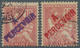 Französische Post In China - Portomarken: 1903, Provisional Handstamps, 10c. Rose With Red Resp. Vio - Sonstige & Ohne Zuordnung