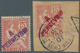 Französische Post In China - Portomarken: 1903, Provisional Handstamps, 15c. Rose With Red Resp. Vio - Sonstige & Ohne Zuordnung