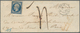 Frankreich - Stempel: Ajaccio 1855. Envelope Addressed To Paris Bearing 'Napoleon ' Yvert 14, 20c Bl - 1877-1920: Période Semi Moderne