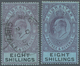 Gibraltar: 1903, KEVII 8s. Dull Purple And Black/blue Wmkd. Crown CA, Two Stamps Incl. One Mint Hing - Gibraltar