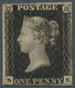 Großbritannien: 1840, 1 D. Black, Plate 4, NK, Good Margin On Three Sides, Unused Without Gum And Sm - Other & Unclassified