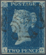 Großbritannien: 1840, 2d. Blue, Plate 2, Lettered L-G, Fresh Colour And Close To Full Margins, Neatl - Other & Unclassified