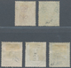 Großbritannien: 1862-1876, Five Different Used Stamps, See SG Numbers. The 1s. Of 1862 With A Short - Autres & Non Classés