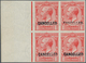 Großbritannien: 1912, 1d. Scarlet, Wm Simple Cypher, Imperforate Left Marginal Block Of Four With "C - Other & Unclassified