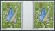 Großbritannien: 1981, 18 P. Butterflies, Horiz. Gutter Pair, With Shifted Printing Of Golden Colour, - Sonstige & Ohne Zuordnung