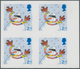 Großbritannien: 2001, 2nd Christmas (Robins With Snowman), Block Of 4 Showing Variety "top Pair With - Sonstige & Ohne Zuordnung