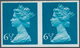 Großbritannien - Machin: 1975, 6½ P. Greenish Blue, Imperforated Horiz. Pair, Unmounted Mint. - Machins