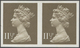 Großbritannien - Machin: 1981, 11 1/2 P. Drab, Imperforated Horizontal Pair, Unmounted Mint. SG 325, - Machins