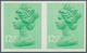 Großbritannien - Machin: 1982, 12½ P. Light Emerald, 1 Centre Band, Imperforated Pair, Unmounted Min - Série 'Machin'
