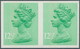 Großbritannien - Machin: 1982, 12½ P. Light Emerald, 1 Centre Band, Imperforated Pair, Unmounted Min - Machin-Ausgaben