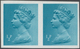 Großbritannien - Machin: 1980, 1/2 P. Turquoise-blue, Imperforated Horizontal Pair, Unmounted Mint. - Machins