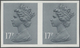 Großbritannien - Machin: 1983, 17 P. Grey-blue, Imperforated Horizontal Pair, Unmounted Mint. SG 400 - Série 'Machin'