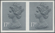 Großbritannien - Machin: 1983, 17 P. Grey-blue, Imperforated Horizontal Pair, Unmounted Mint. SG 400 - Machins