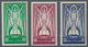 Irland: 1937, St. Patrick Definitives Complete Set Of Three, Mint Hinged And Pencil Cat. Numbers On - Lettres & Documents