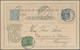 Island - Ganzsachen: 1899 (23.12.), Stat. Postcard 5aur. Ultramarine Uprated With 5aur. Green Commer - Postal Stationery